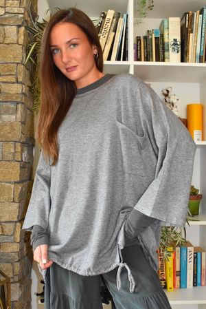Sander Pull Tie Fine Knit Grey Marl